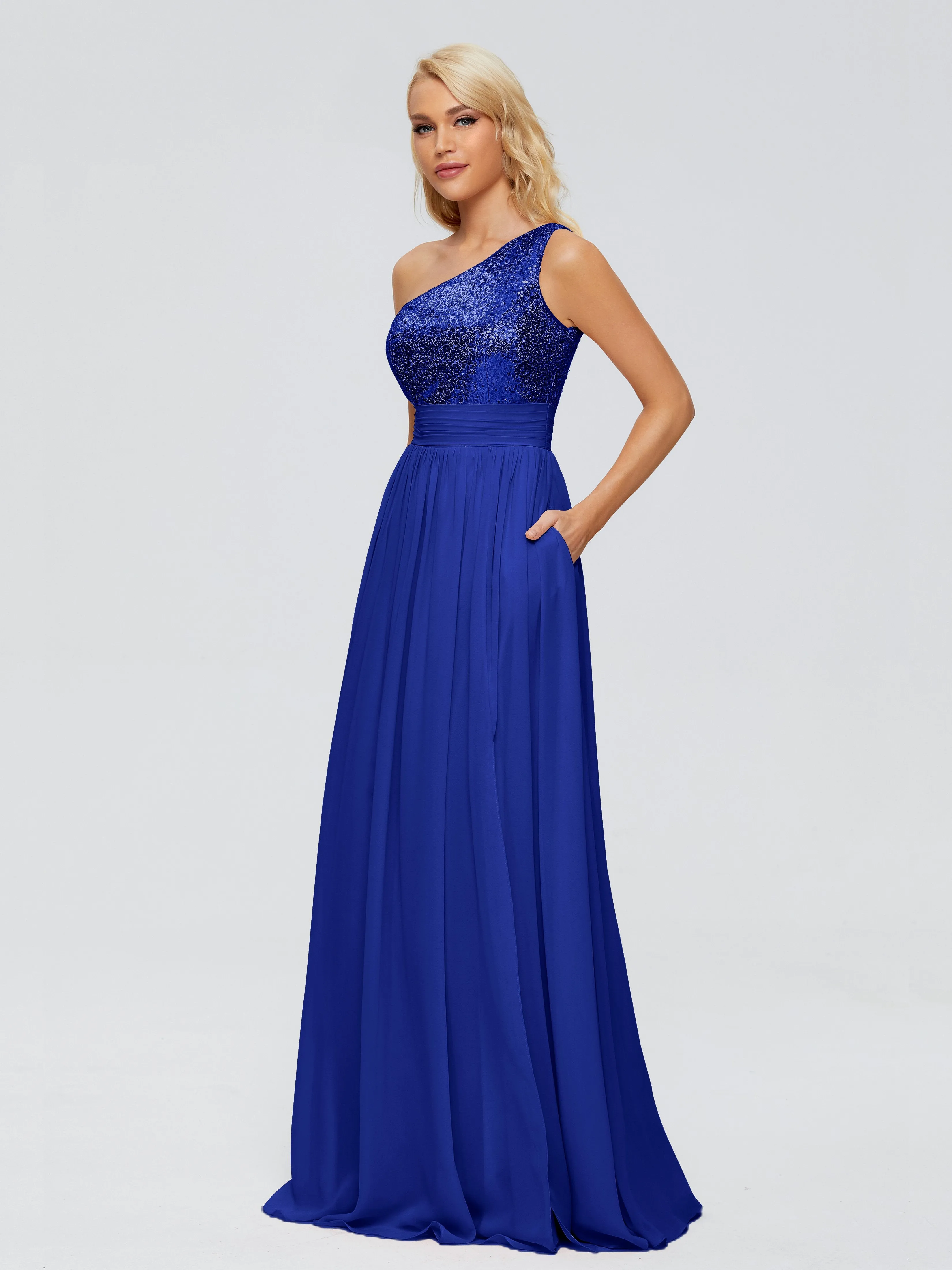 Margaret One-Shoulder Sequins Bridesmaid Dresses