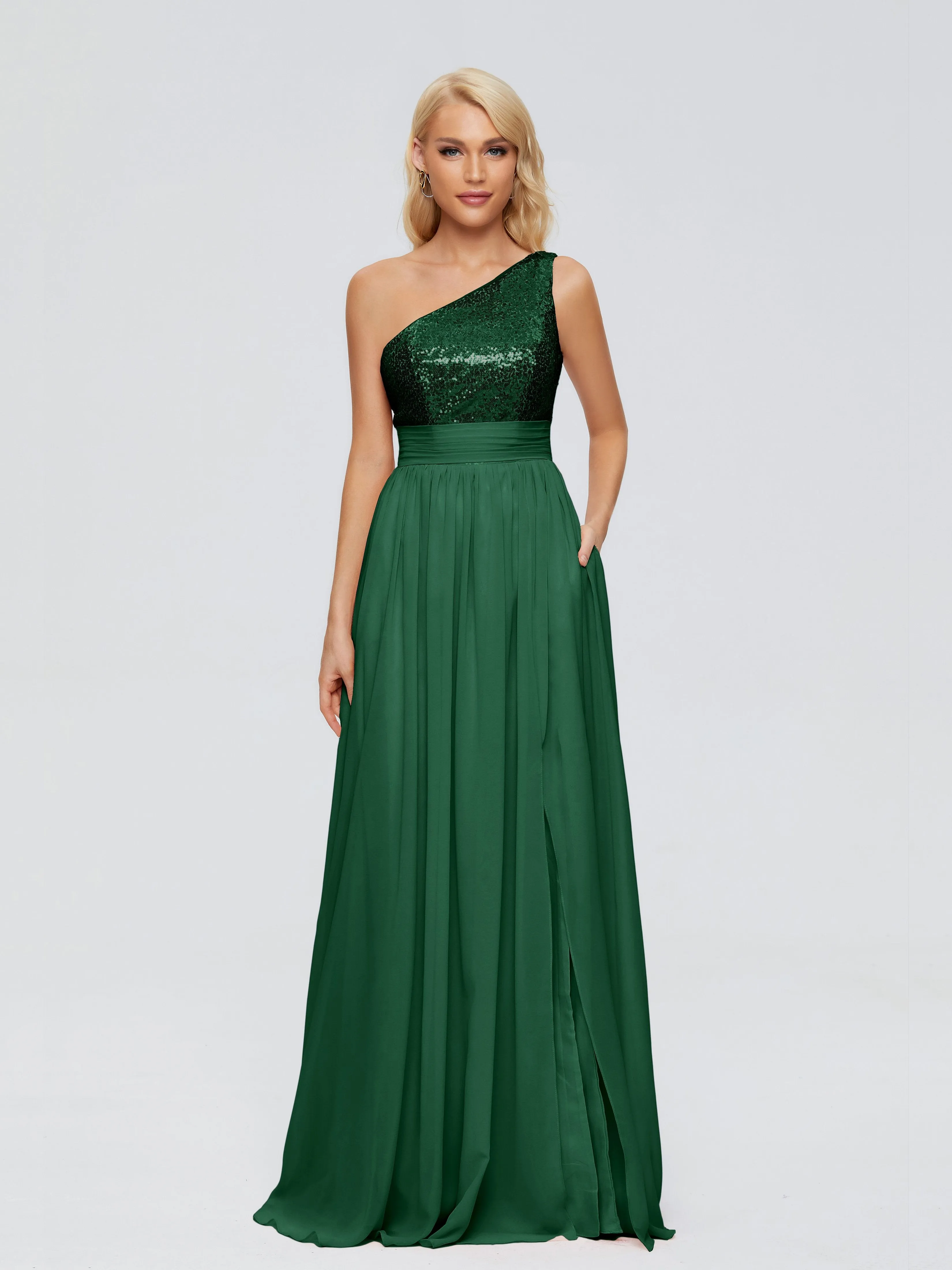 Margaret One-Shoulder Sequins Bridesmaid Dresses