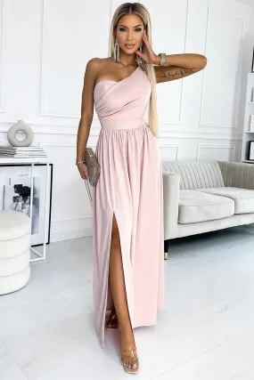 One-Shoulder Slit Evening Gown