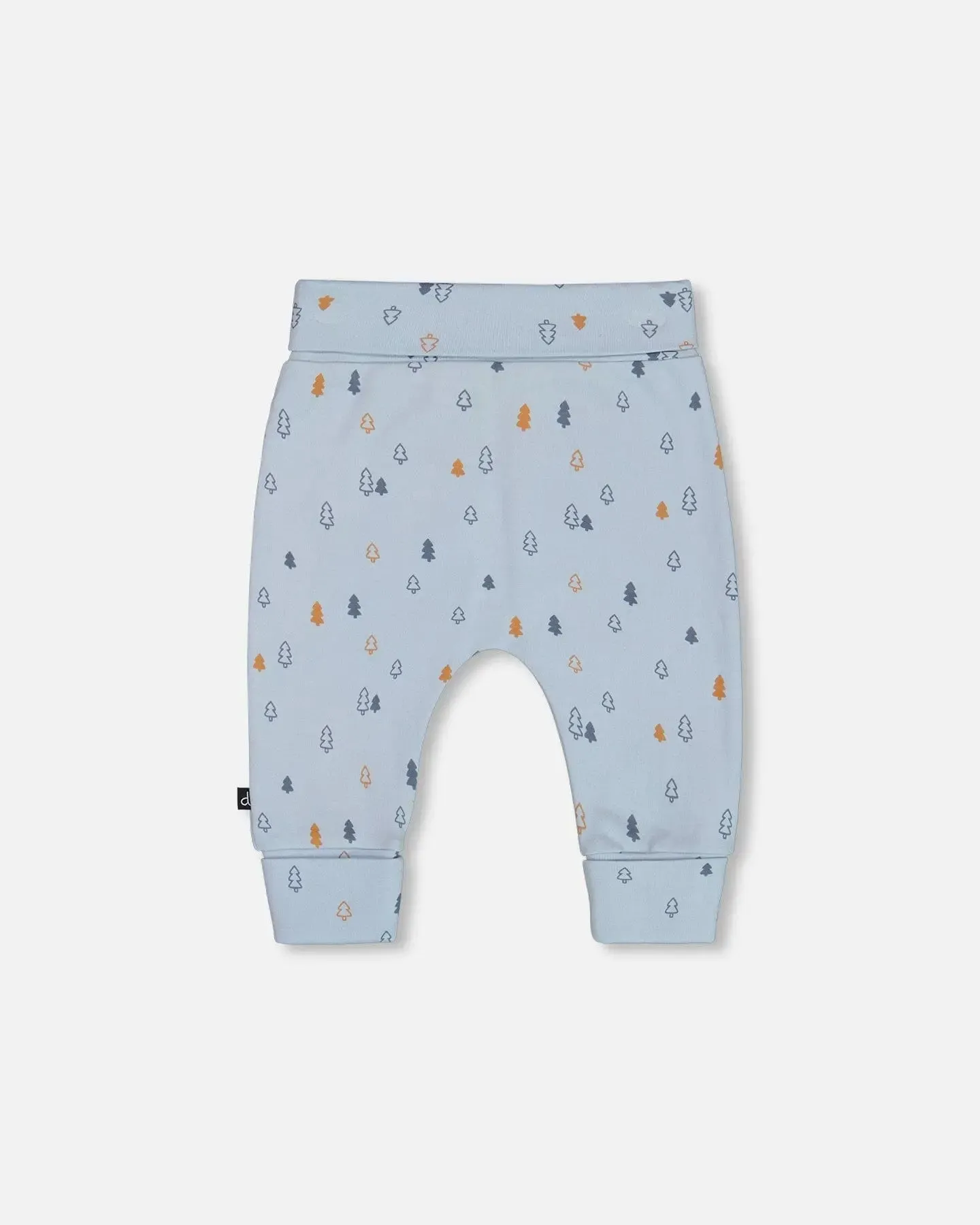 Organic Cotton Printed Evolutive Pant Light Blue With Pine