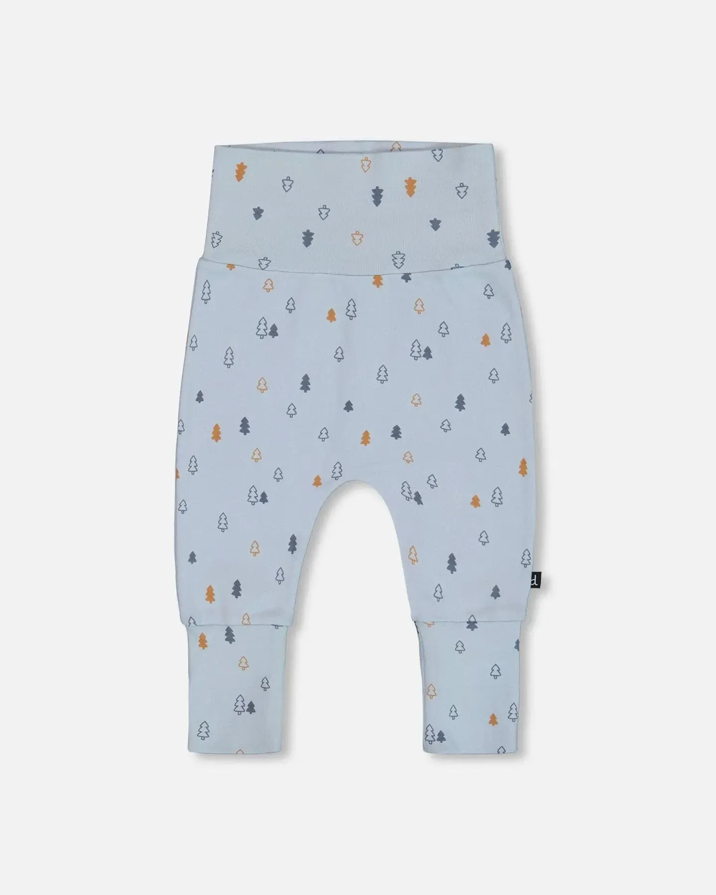 Organic Cotton Printed Evolutive Pant Light Blue With Pine