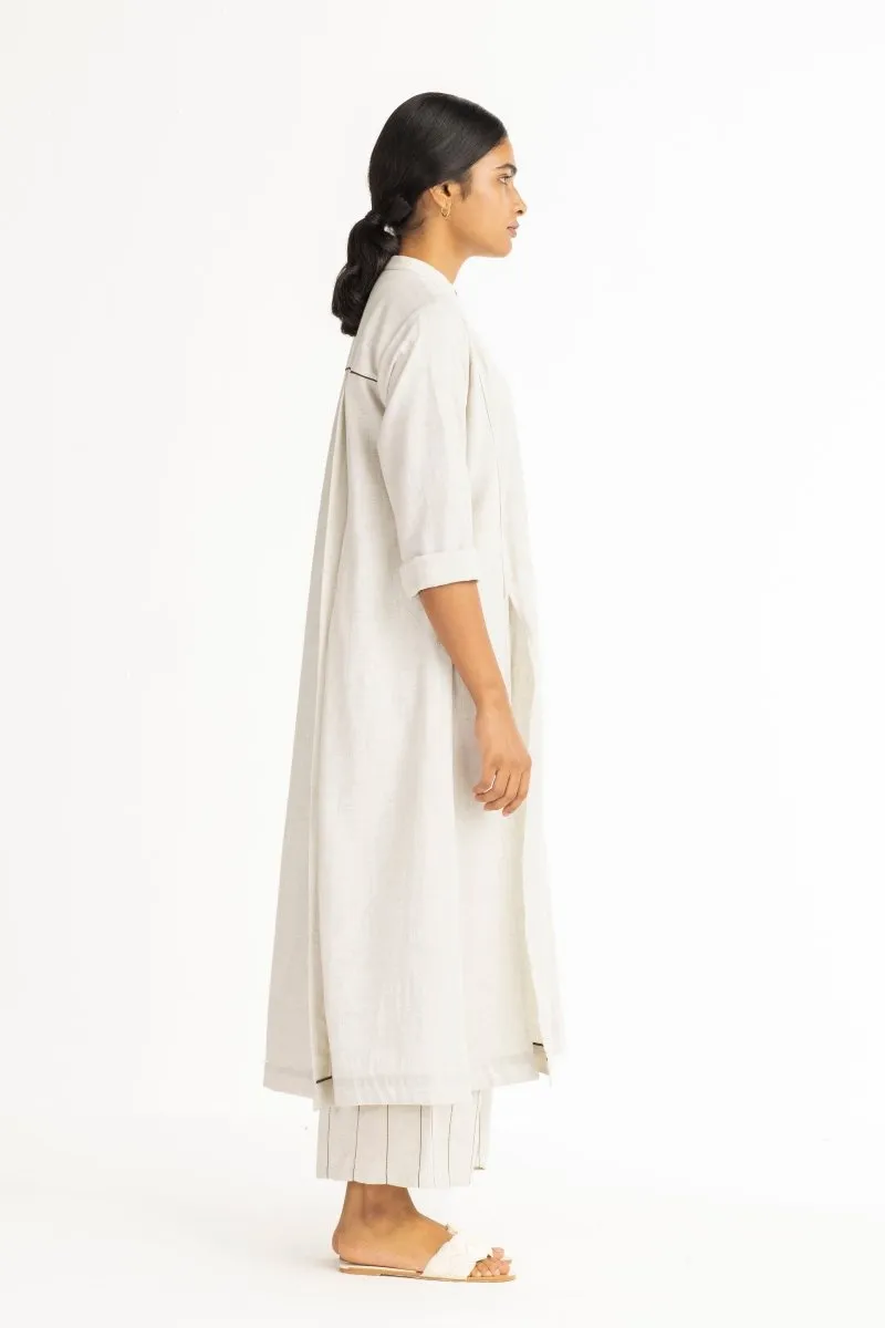 Panel Slit Shirt- Beige