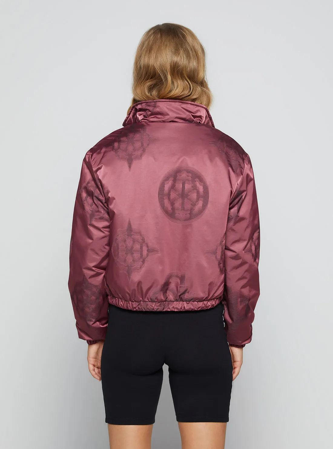 Peony Jacquard Evette Padded Logo Jacket