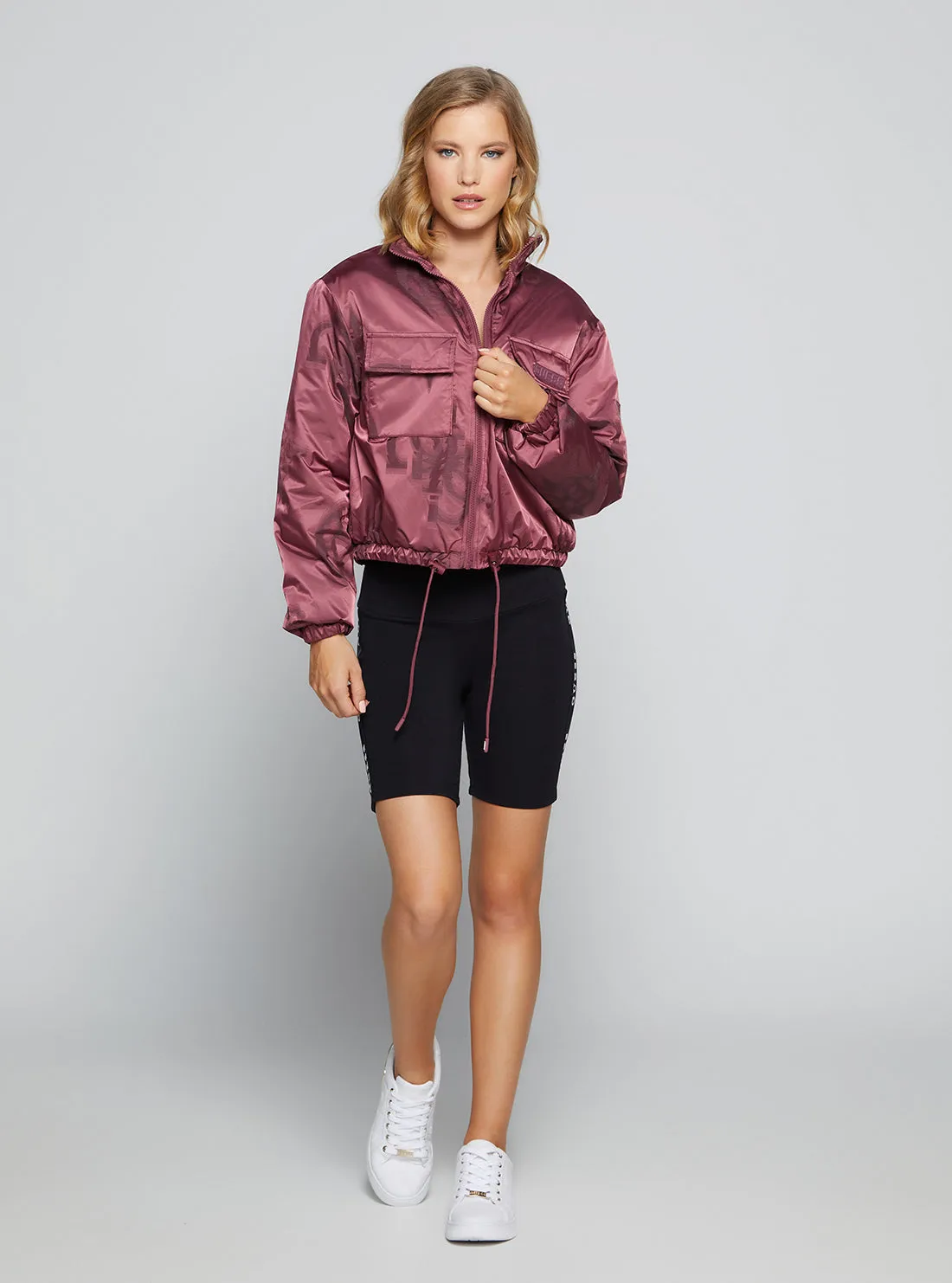 Peony Jacquard Evette Padded Logo Jacket