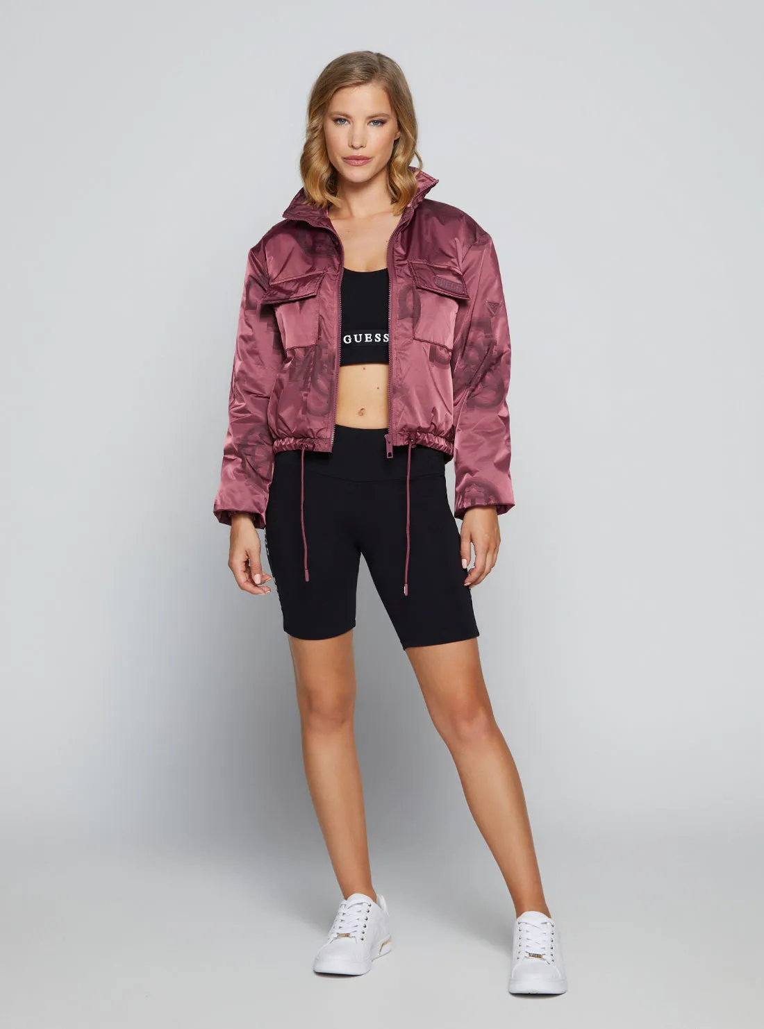 Peony Jacquard Evette Padded Logo Jacket