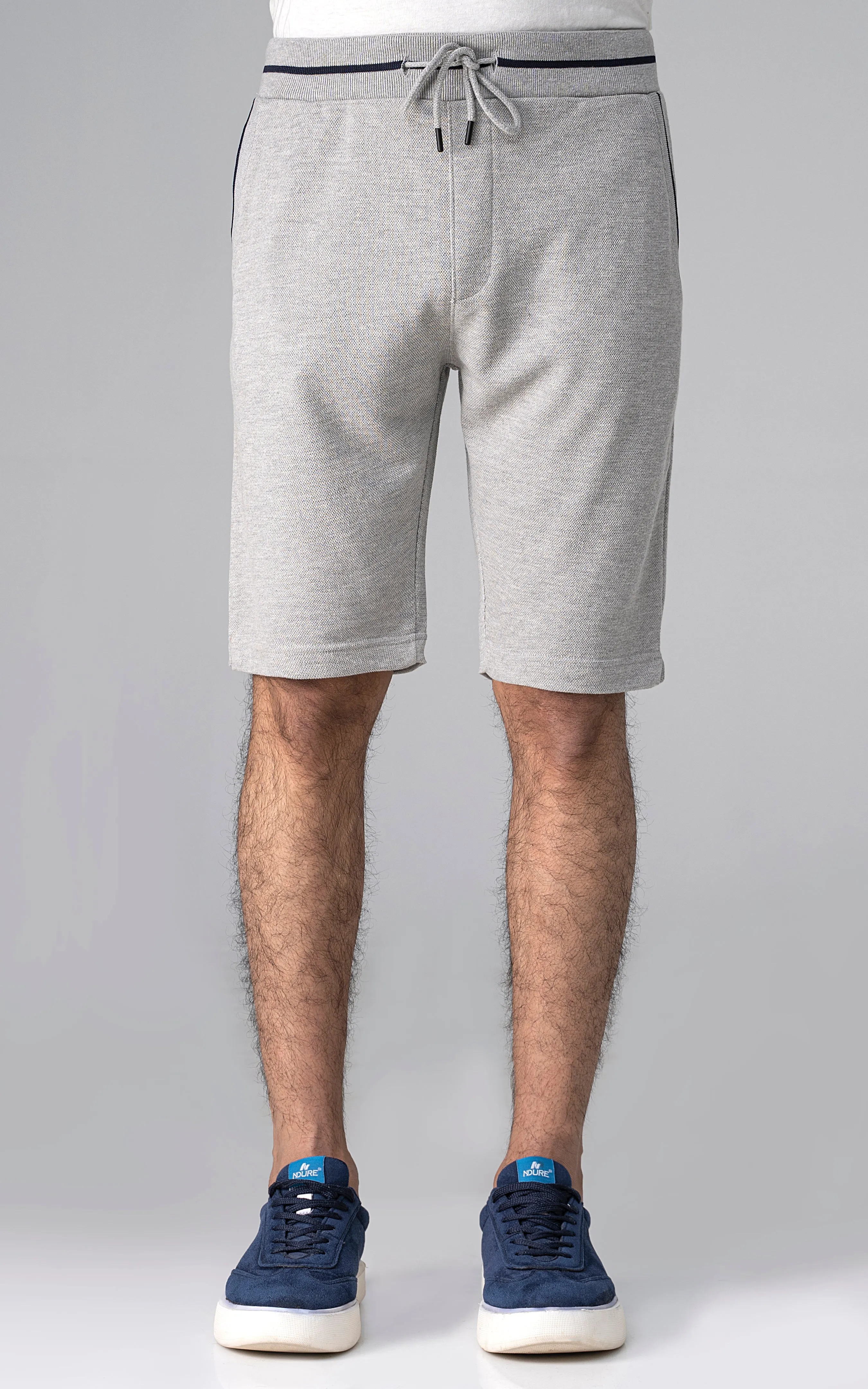 PIQUE INTERLOCK TIPPING SHORTS  GREY