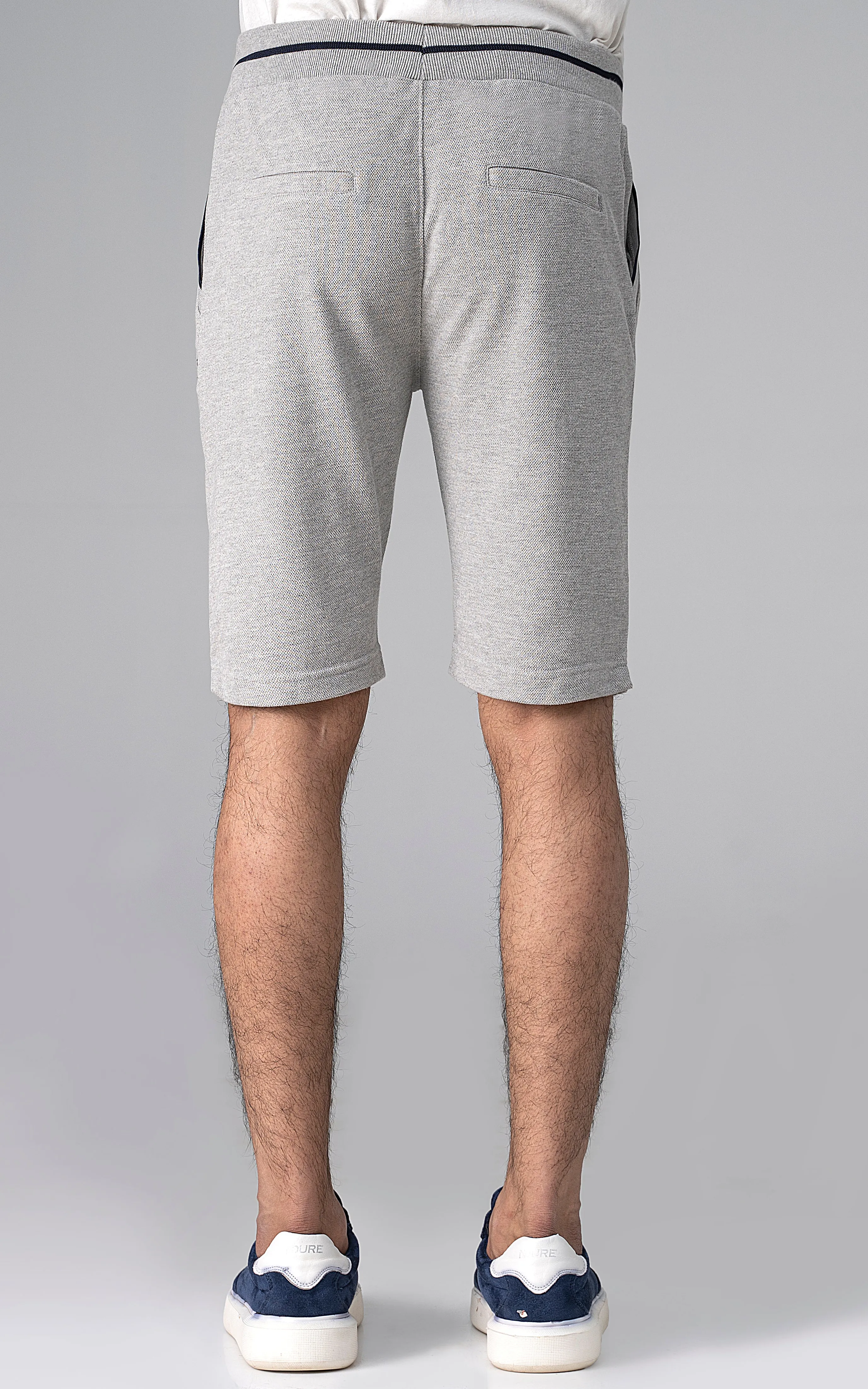 PIQUE INTERLOCK TIPPING SHORTS  GREY