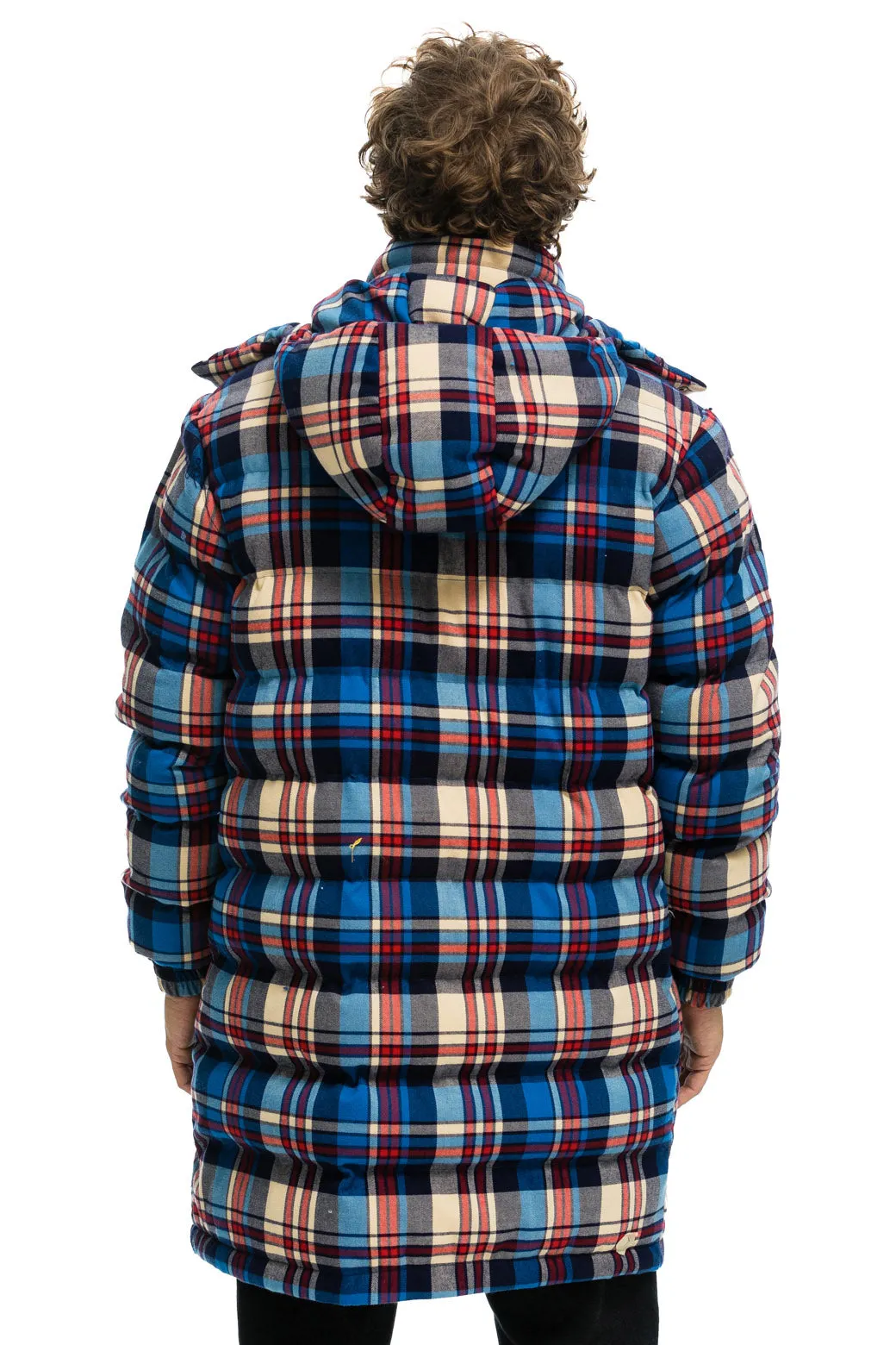 PLAID UNISEX LONG TREKKER JACKET - PATRIOT PLAID