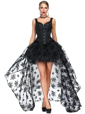 Prom Dresses Gothic Dress Masquerade Asymmetrical Sleeveless Spaghetti Strap Lace with Appliques