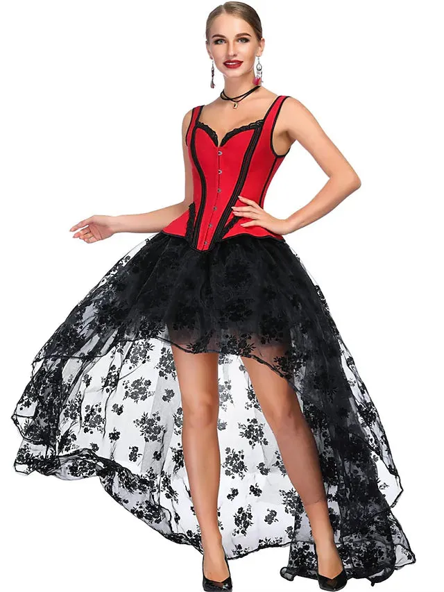 Prom Dresses Gothic Dress Masquerade Asymmetrical Sleeveless Spaghetti Strap Lace with Appliques