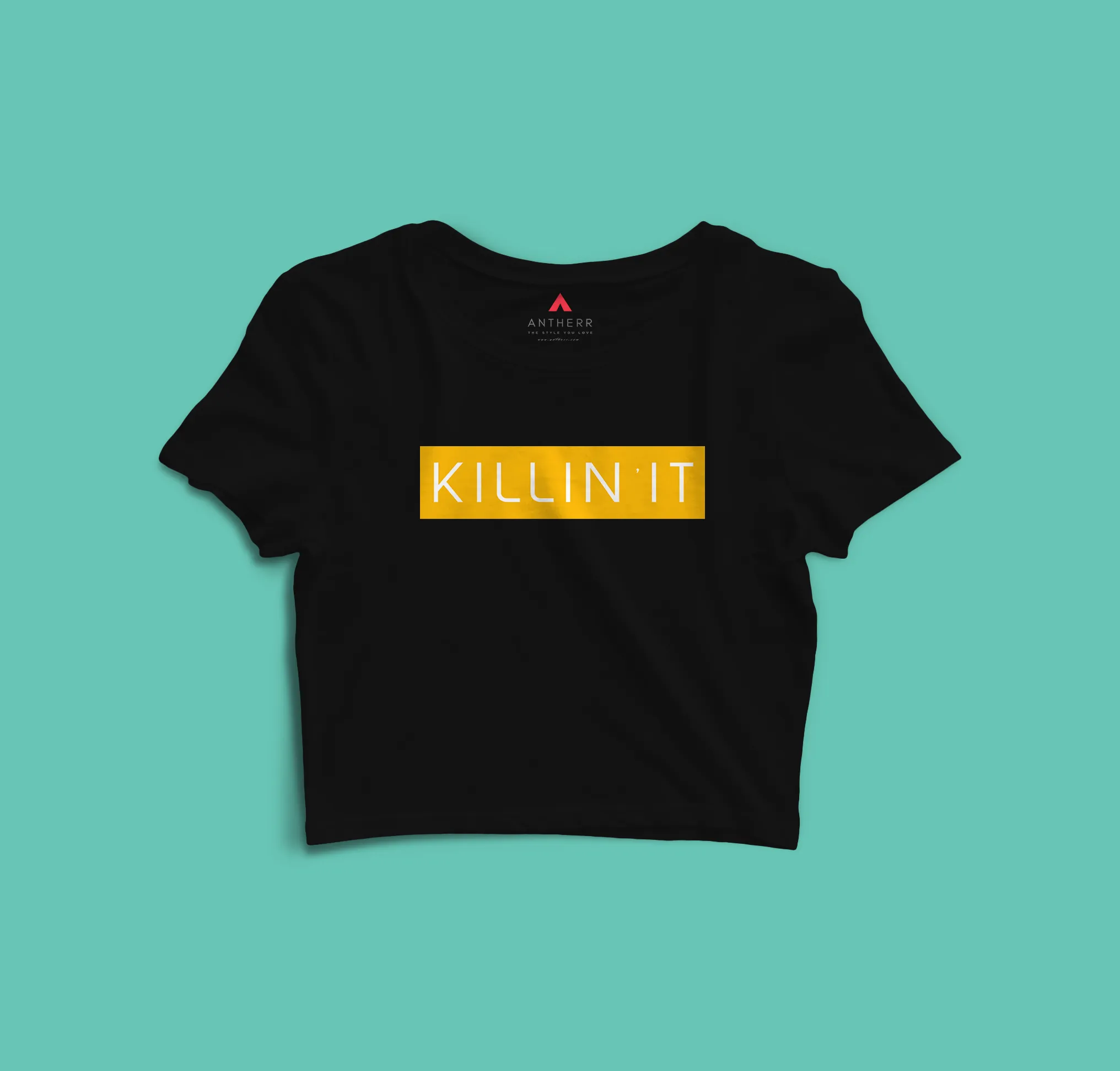 "KILLING IT" - HALF-SLEEVE CROP TOPS