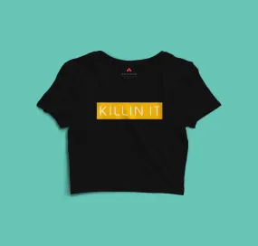 "KILLING IT" - HALF-SLEEVE CROP TOPS