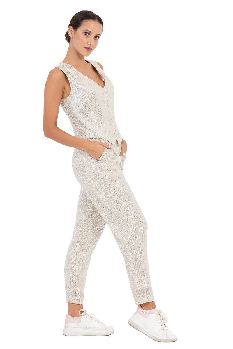 Sequinned Women's Trousers