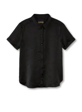 Short Sleeve Buttoned Shirt (Black)