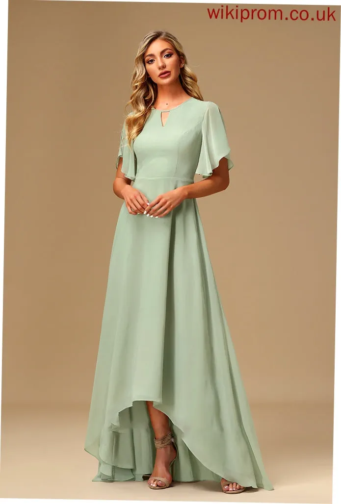 Silhouette Embellishment Asymmetrical A-Line Length Fabric Straps Ruffle Bailee Bridesmaid Dresses