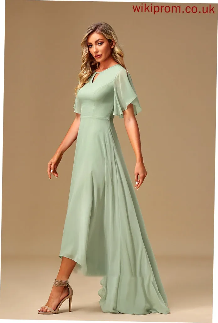 Silhouette Embellishment Asymmetrical A-Line Length Fabric Straps Ruffle Bailee Bridesmaid Dresses