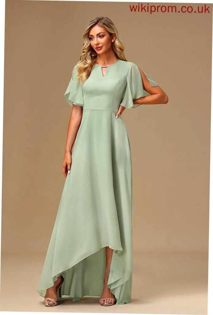 Silhouette Embellishment Asymmetrical A-Line Length Fabric Straps Ruffle Bailee Bridesmaid Dresses