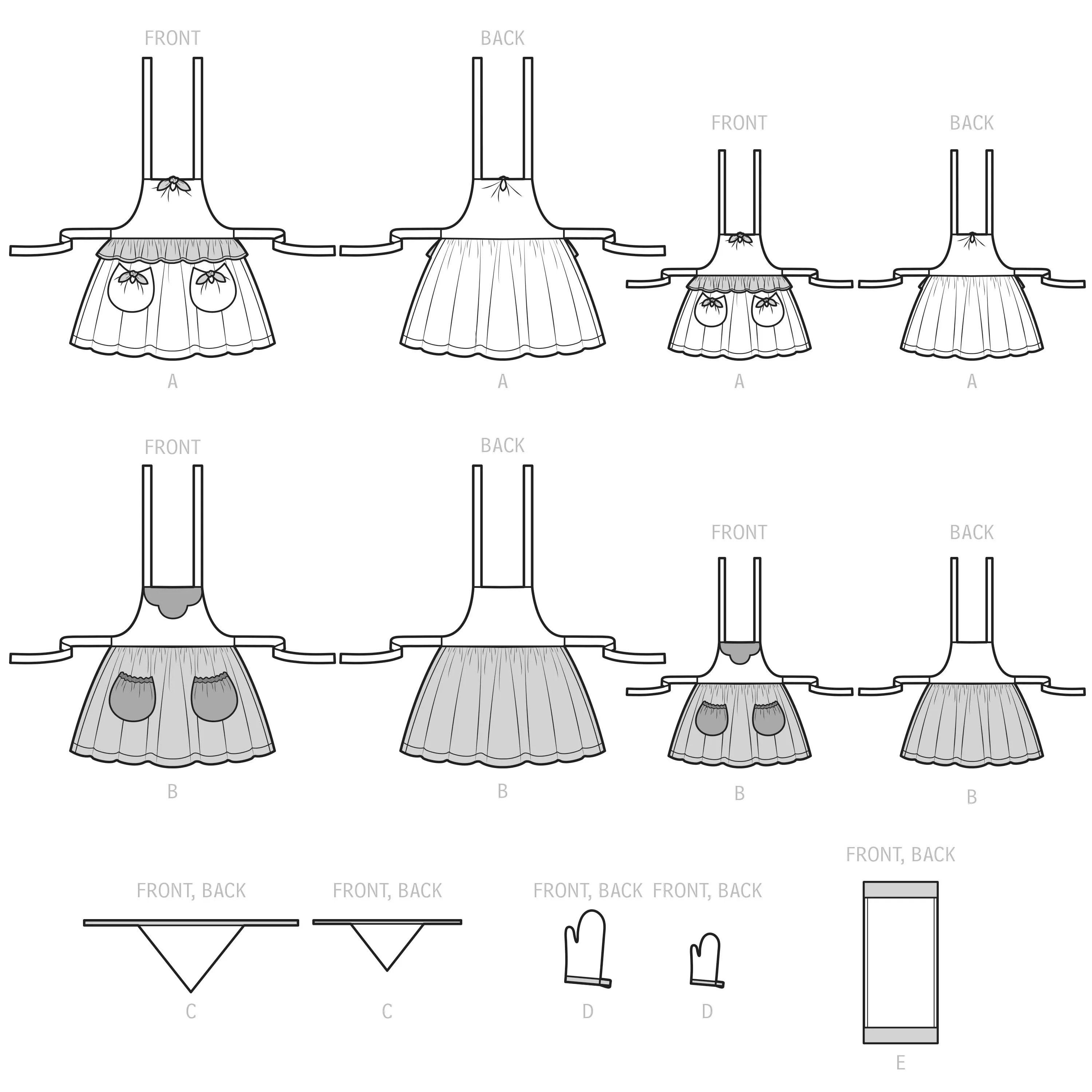 Simplicity Pattern 9565 Child/Miss Apron, Accessories