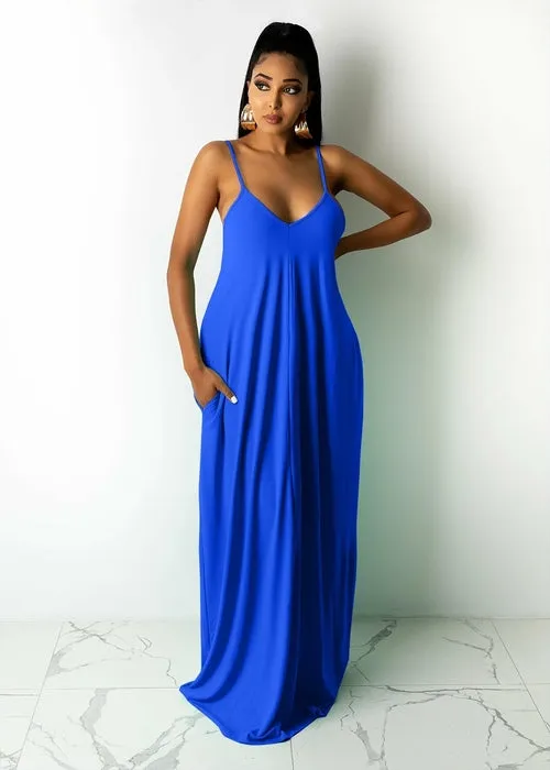 Sleeveless Solid Maxi Dress