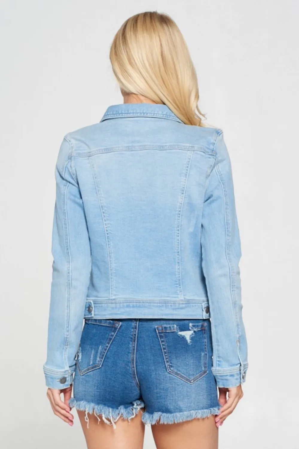 SLIM FIT DENIM JACKET | LIGHT BLUE