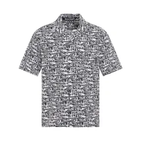 Waves Bowling Shirt in White/Black