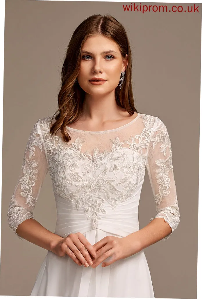 Wedding Lace Dress Mercedes With Asymmetrical A-Line Wedding Dresses Illusion