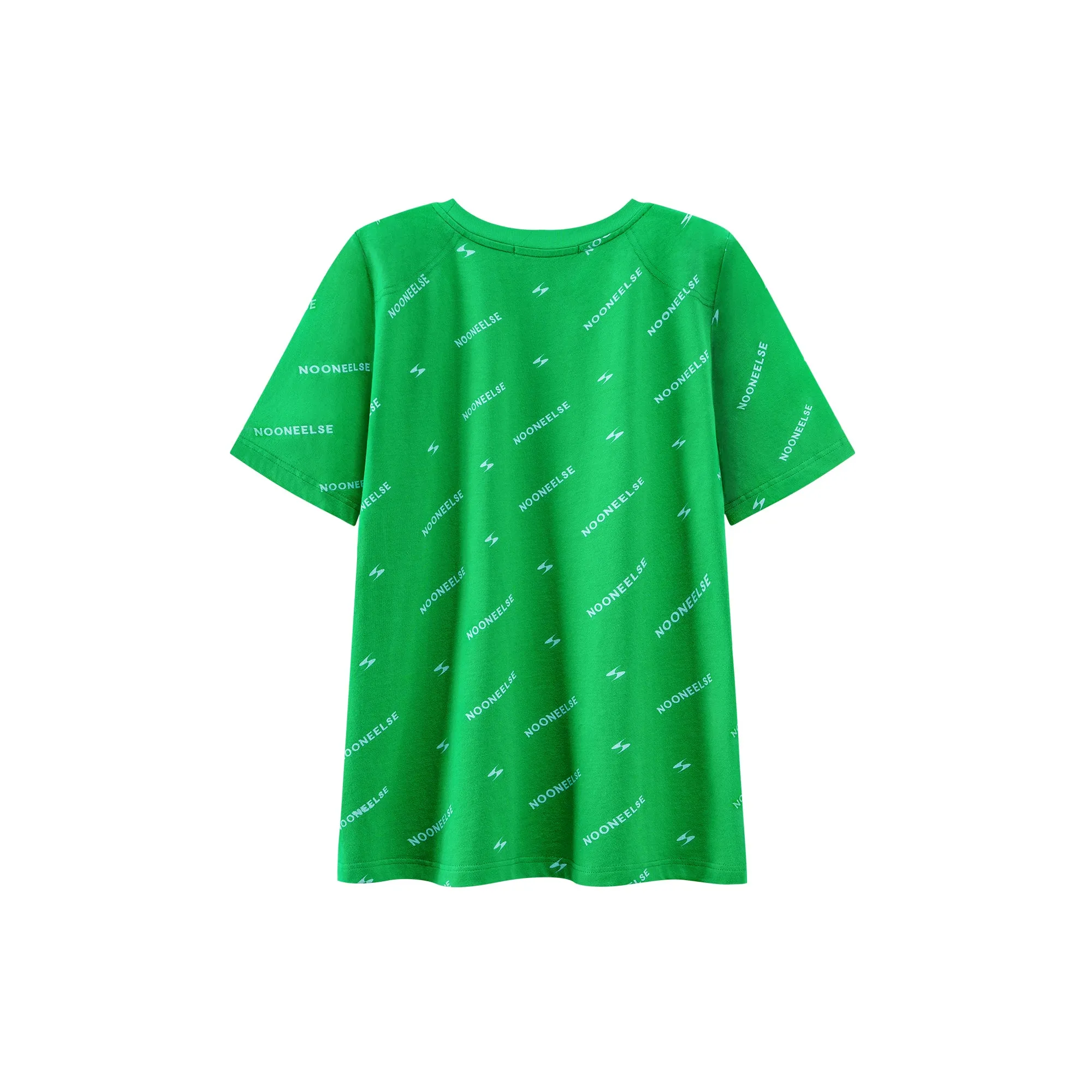 Wide Side Slit Green T-Shirt